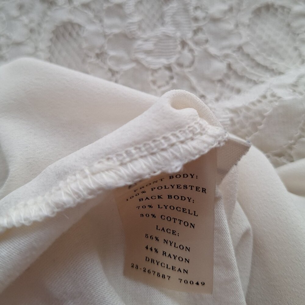 Ann Taylor Cream Lace Short Sleeve Blouse, Soft Pristine Condition Size XL - Picture 4 of 5